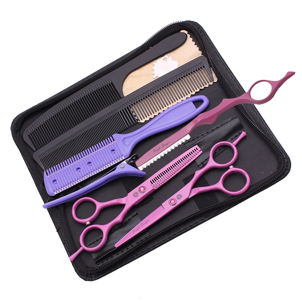 Парикмахерские ножницы для стрижки волос 5 &quotфиолетовый дракон JP нержавеющая 1013