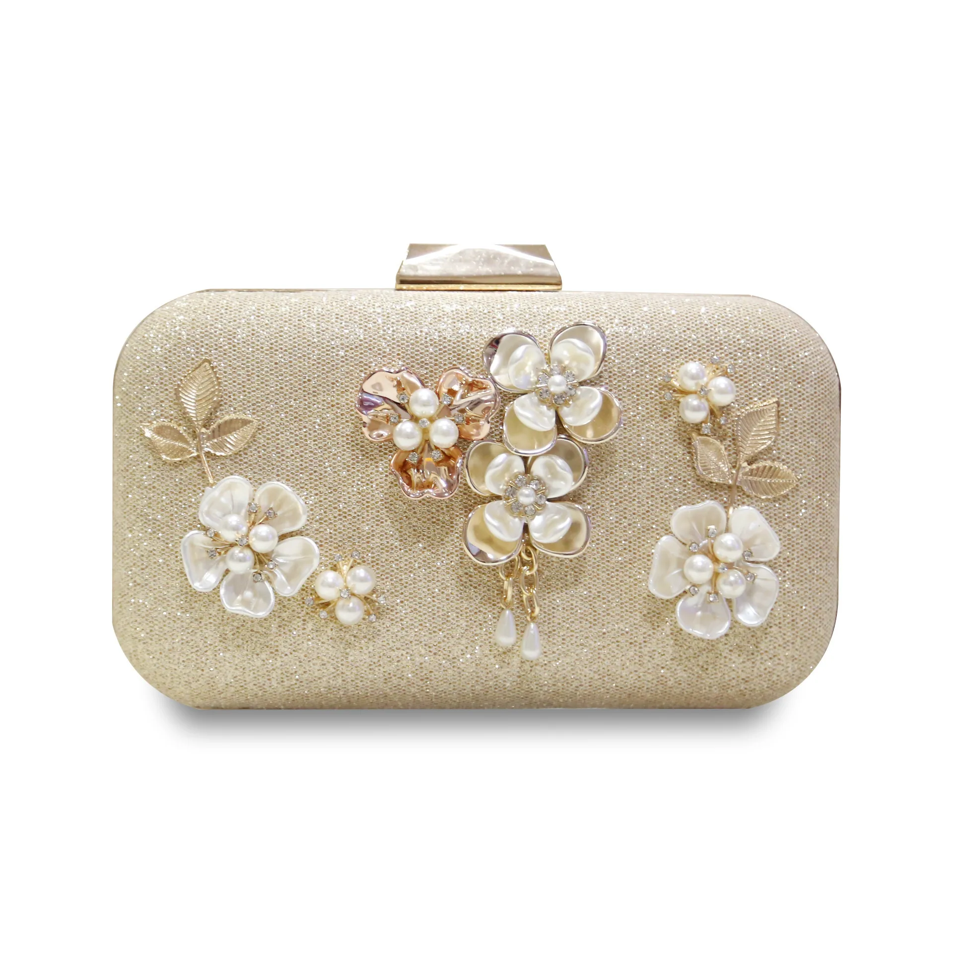 

Luxury women evening bags pearl flower small day clutch party diamonds lady dress shoulder chain handbags for purse
