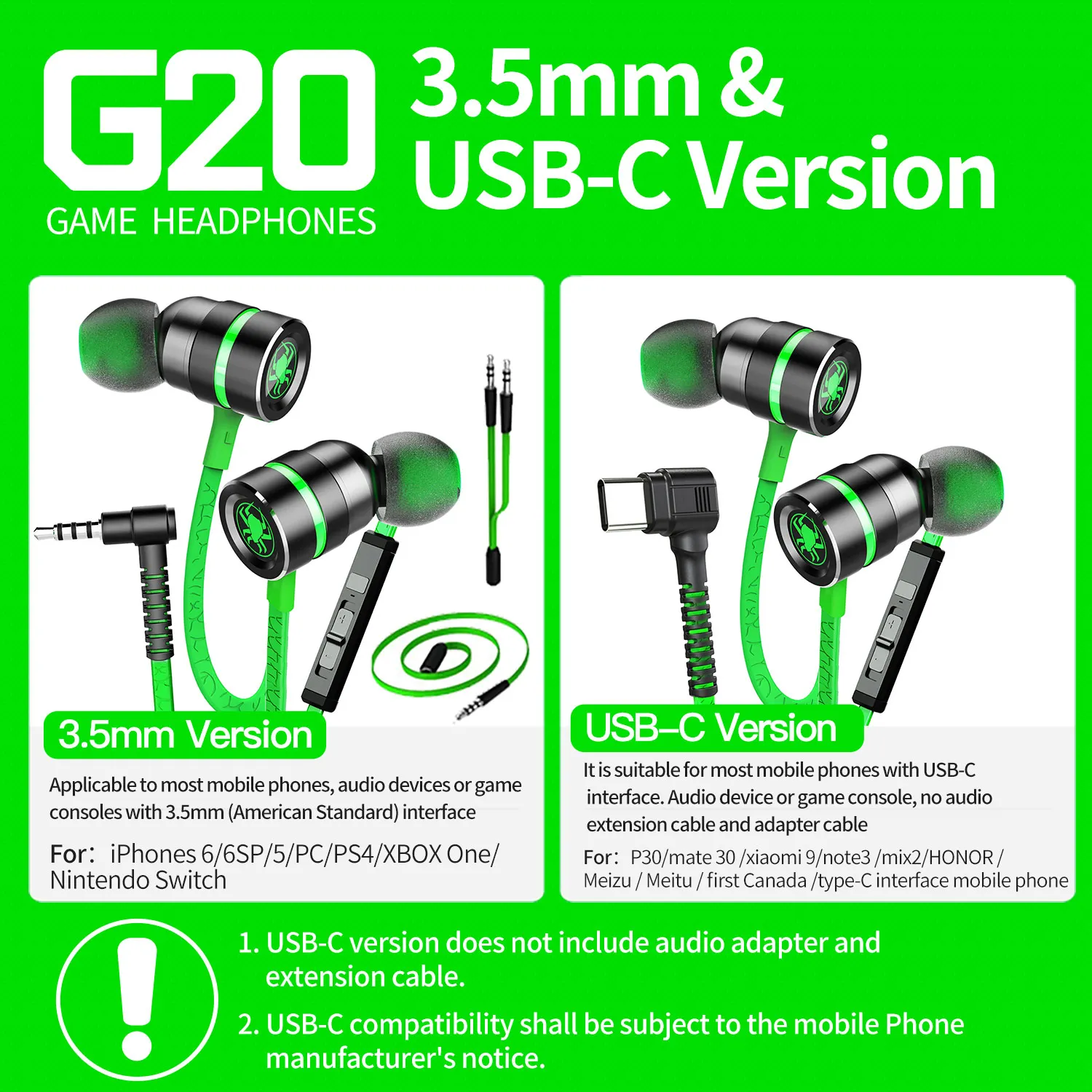 plextone g20 gaming earphone wired type c headset in ear headphones richbass with l sharp plug for pc mobile laptop free global shipping