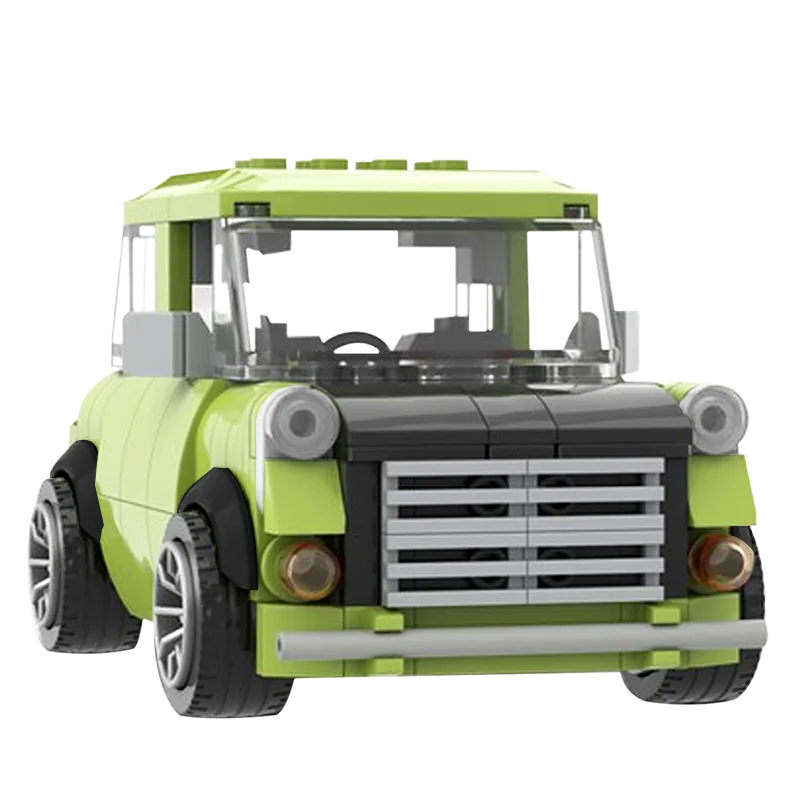 

Mr. Bean's Green Mini Car MOC High-Tech Vehicle Figures Bricks Model Educational DIY Ideas Brands Birthday Toys For Children