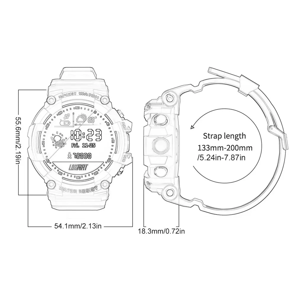 

LOKMAT ATTACK 2 Smart Watch Fitness Tracker Full Touch Screen Heart Rate Monitor Bluetooth Sport Smartwatch Men For Android ios