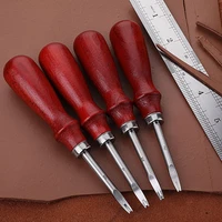 1pc leather edge beveler machine diy tools skiving beveling knife cutting hand craft tools with wood handle leather trimmer