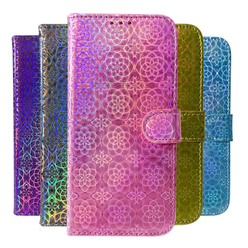 

Leather Laser Fluorescent Flip Wallet Phone Case For Nokia 6.2 3.1 5.1 6.1 7.1 7.2 4.2 3.2 2.2 1 3.1 Plus Smartphone Case Cover