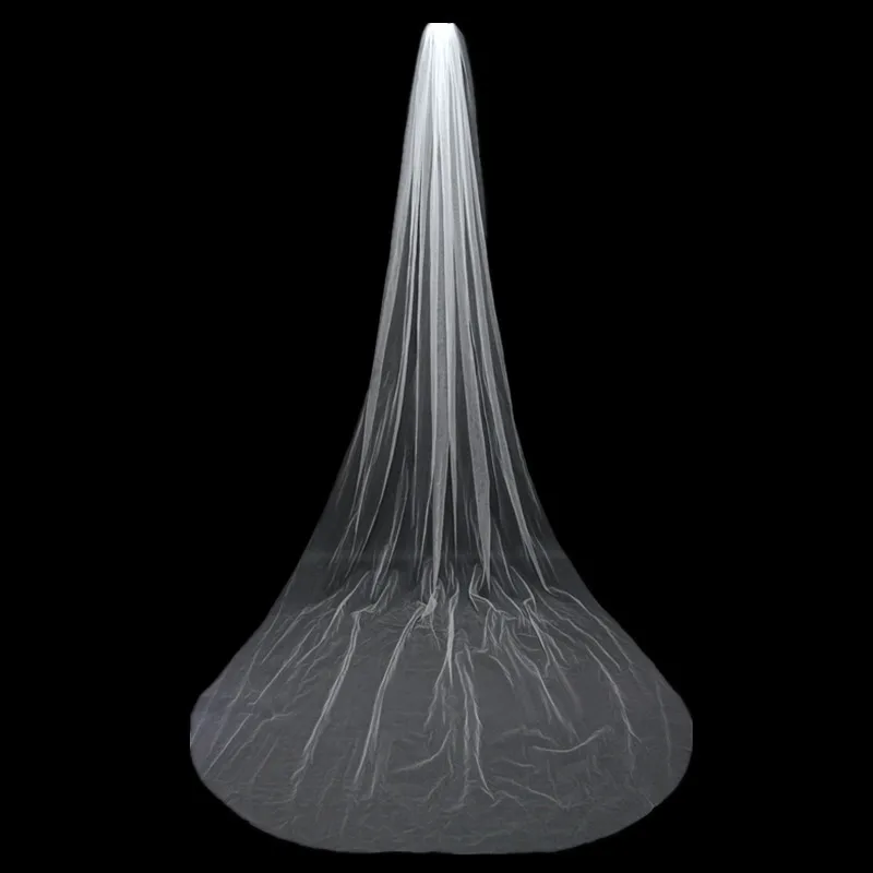 

2018 Simple White Veil One-Layer 3m Cut Edge Brides Veils Luxury Wedding Accessories