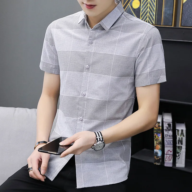 

New summer thin short sleeve shirt men Korean fashion business men half sleeve shirt handsome inch shirt top men's clothing