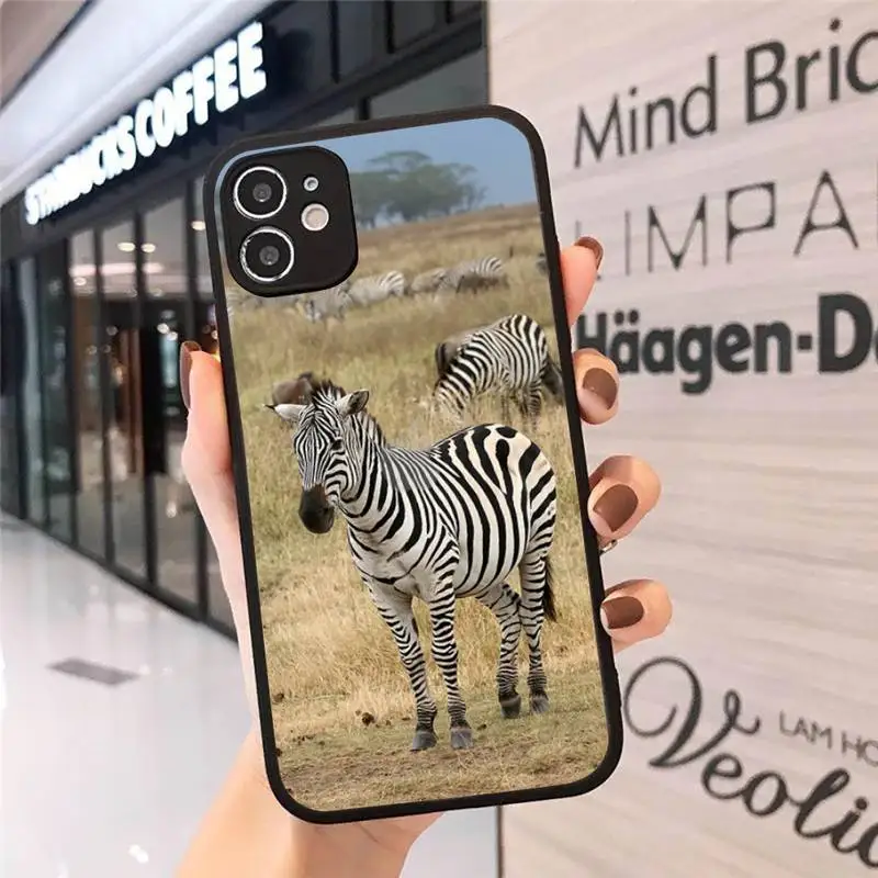 

Animal zebra Phone Case For iphone 12 11 8 7 plus mini x xs xr pro max matte transparent cover