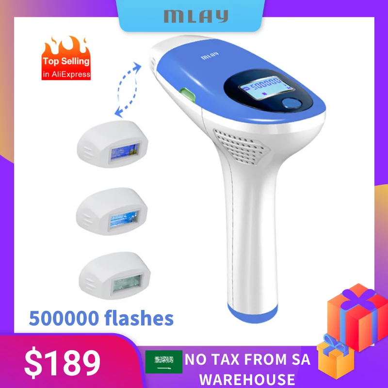 Mlay IPL Hair removal Epilator a Laser Permanent Hair Removal Machine Face Body 3IN1 Electric depilador a laser 500000 Flashes