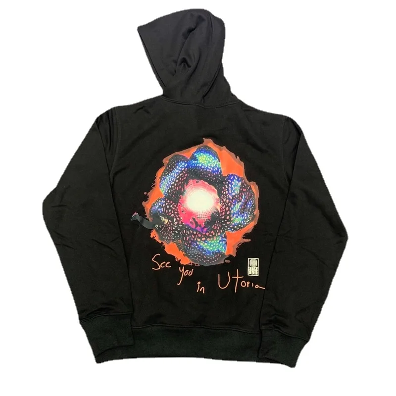 

22SS Abstract Flower Print TRAVIS SCOTT Hoodie Men Women EU Size 100% Cotton Cactus Jack Pullover Hip Hop Autumn Winter Lil Peep