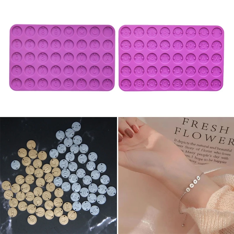 

Letter Number Round Discs SiliconeMold Alphabet Bead Bracelet Necklace Jewelry Making Initial Letter Round Pendant Resin Mold