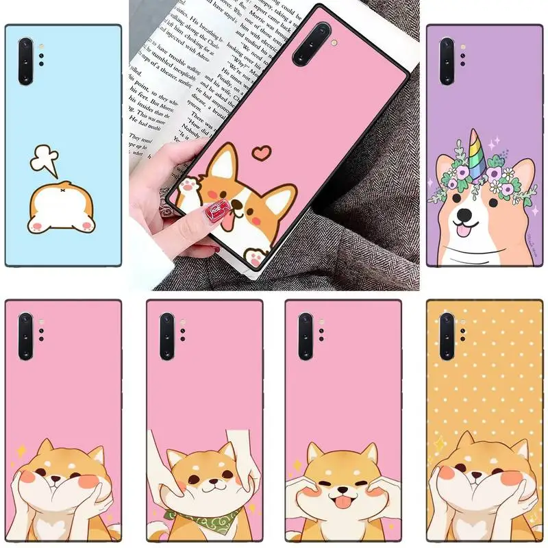 Мягкий чехол Corgi с мультяшными животными kawaii для Samsung Galaxy S8 S9 S10 Plus S10E Note 3 4 5 6 7 8 9 10 Pro