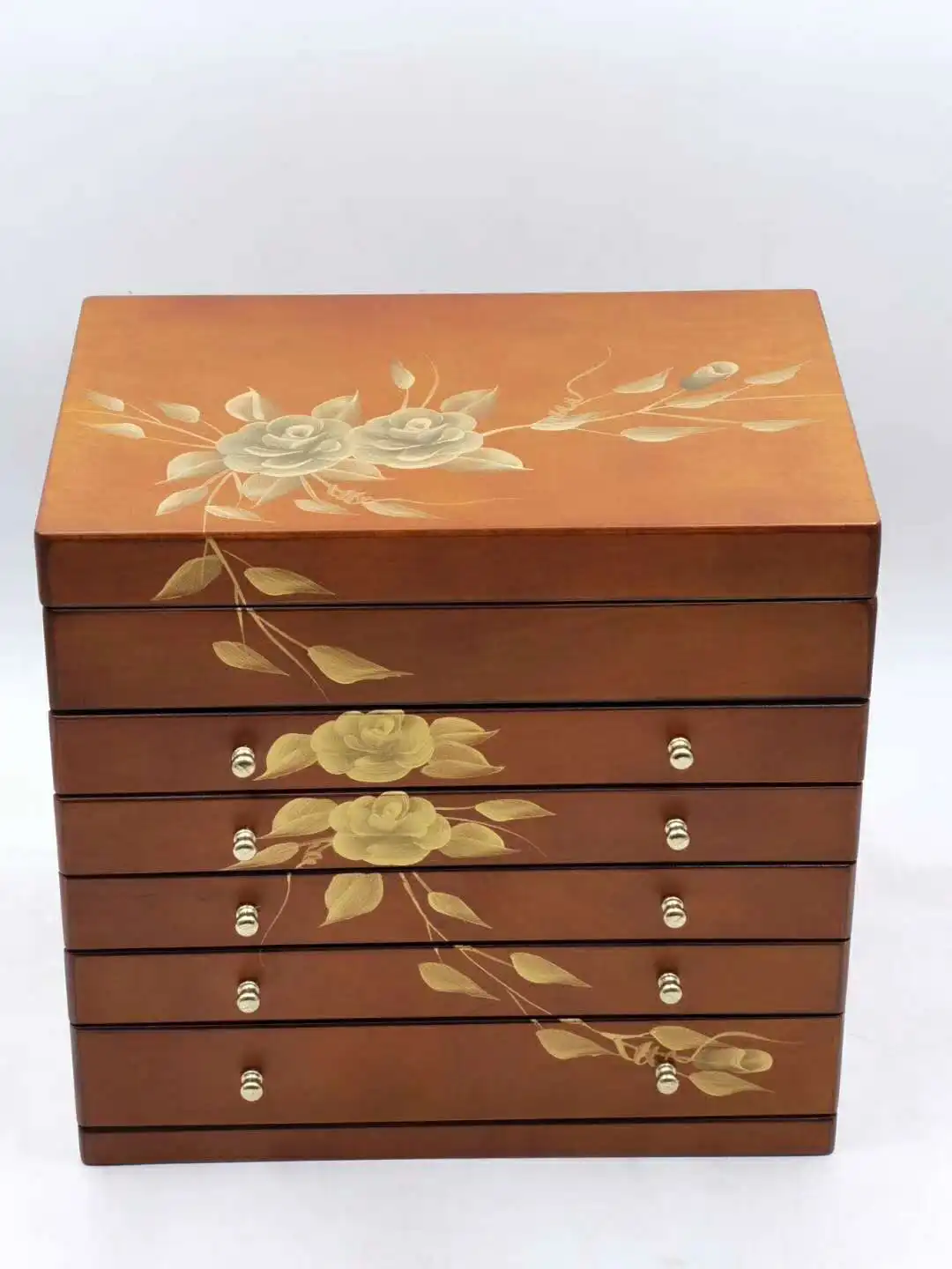 Large Multi-Layer ROSE Wooden Jewelry Box Luxury Display Tray Holder Casket Earrings Ring Mirror Organizers | Украшения и