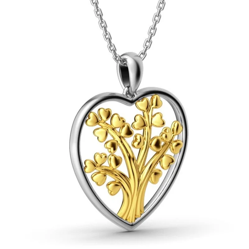 

New Luxury and Exquisite Tree of Life Love Necklace Female Romantic Banquet Wedding Accessories Valentine's Day Gift Wholesale