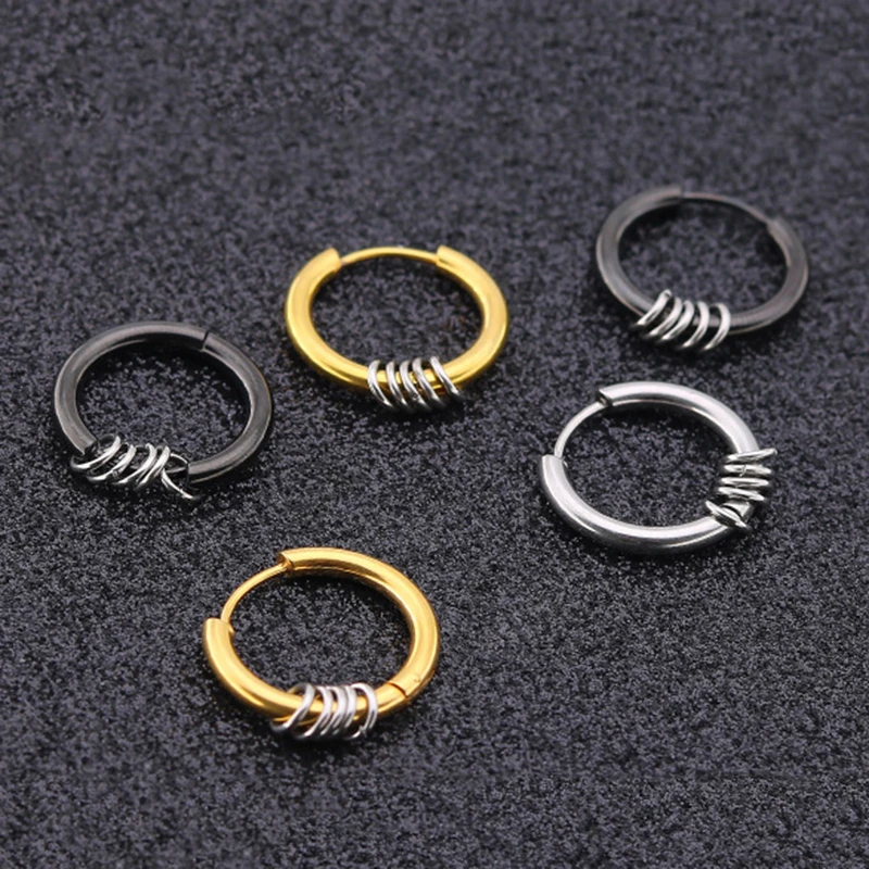 Серьги-гвоздики из нержавеющей стали для мужчин и женщин круглые украшения