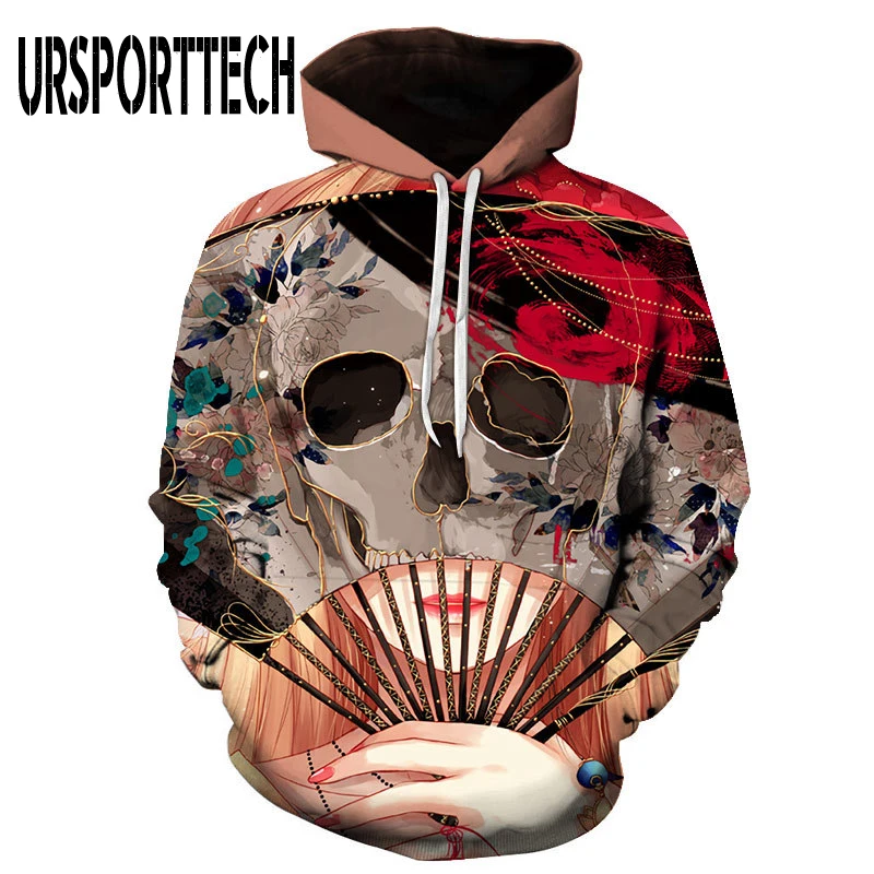 Осень Зима Хэллоуин Толстовка для мужчин 3D цифровая печать забавные хип хоп