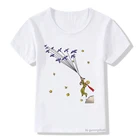 Кавайная детская одежда с мультяшным принтом Маленького принца, летние топы, Повседневная футболка, модная Забавная детская одежда, футболка для мальчиков и девочек