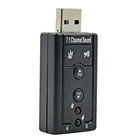 Внешний USB-адаптер TISHRIC 7,1 для звуковой карты, Виртуальный 3D стерео микрофон, наушники с разъемом 3,5 мм на usb 2,0 для Mac компьютеров Android