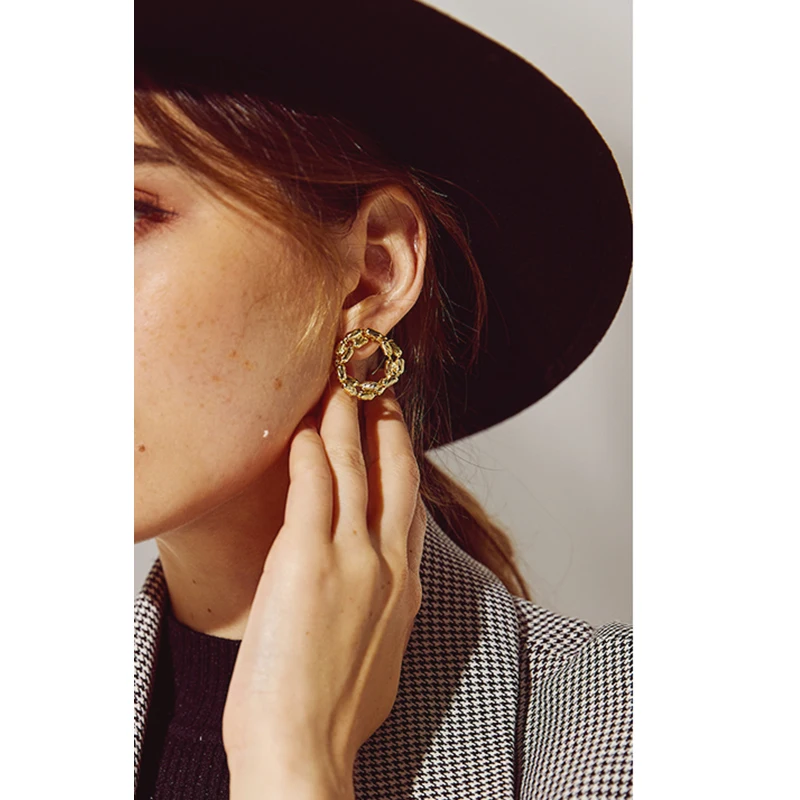 YMYW Новые Популярные персонализированные круглые полые геометрические серьги