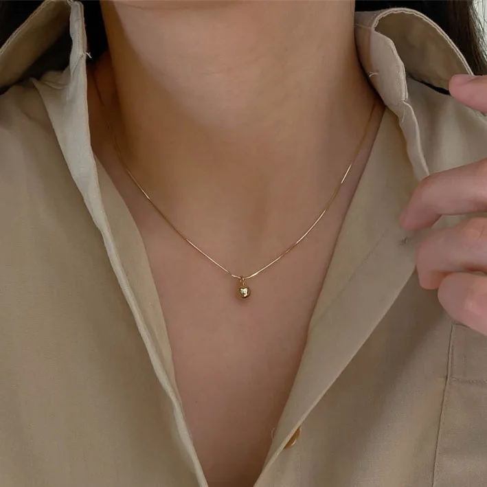 Маленькие круглые золотые ожерелья с шариками для женщин Модная бижутерия