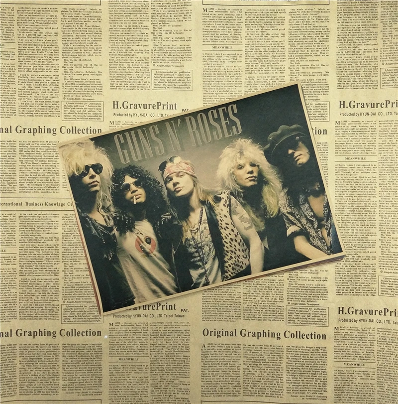 Винтажный постер Guns N плакат с розами Slash рок-гитарист картина Мастер ретро -