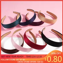 Tiara de plástico anti derrapante feminina, faixas de cabelo largas da moda para mulheres e meninas, acessórios de cabelo com cor sólida, 2021 (2)