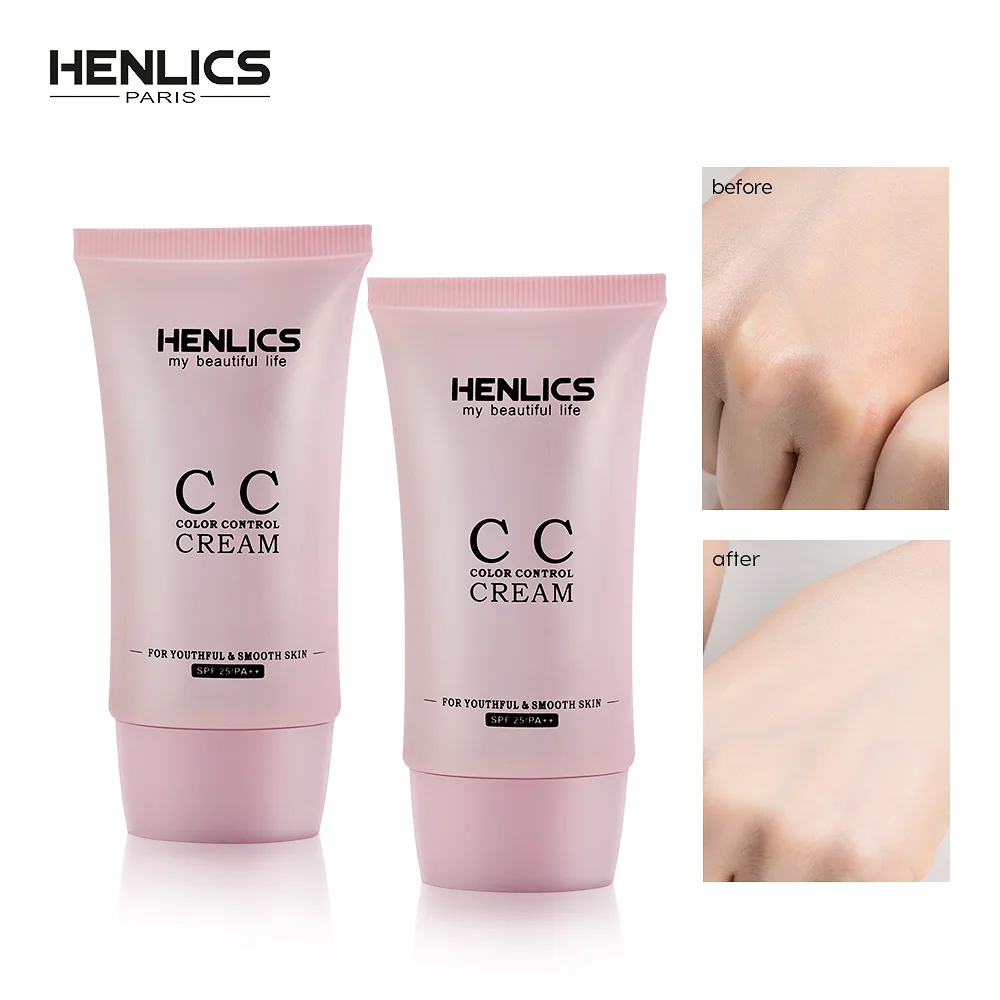 HENLICS CC крем для лица SPF 25+ корейский косметический увлажняющий макияж контроль масла консилер отделка BB база макияж