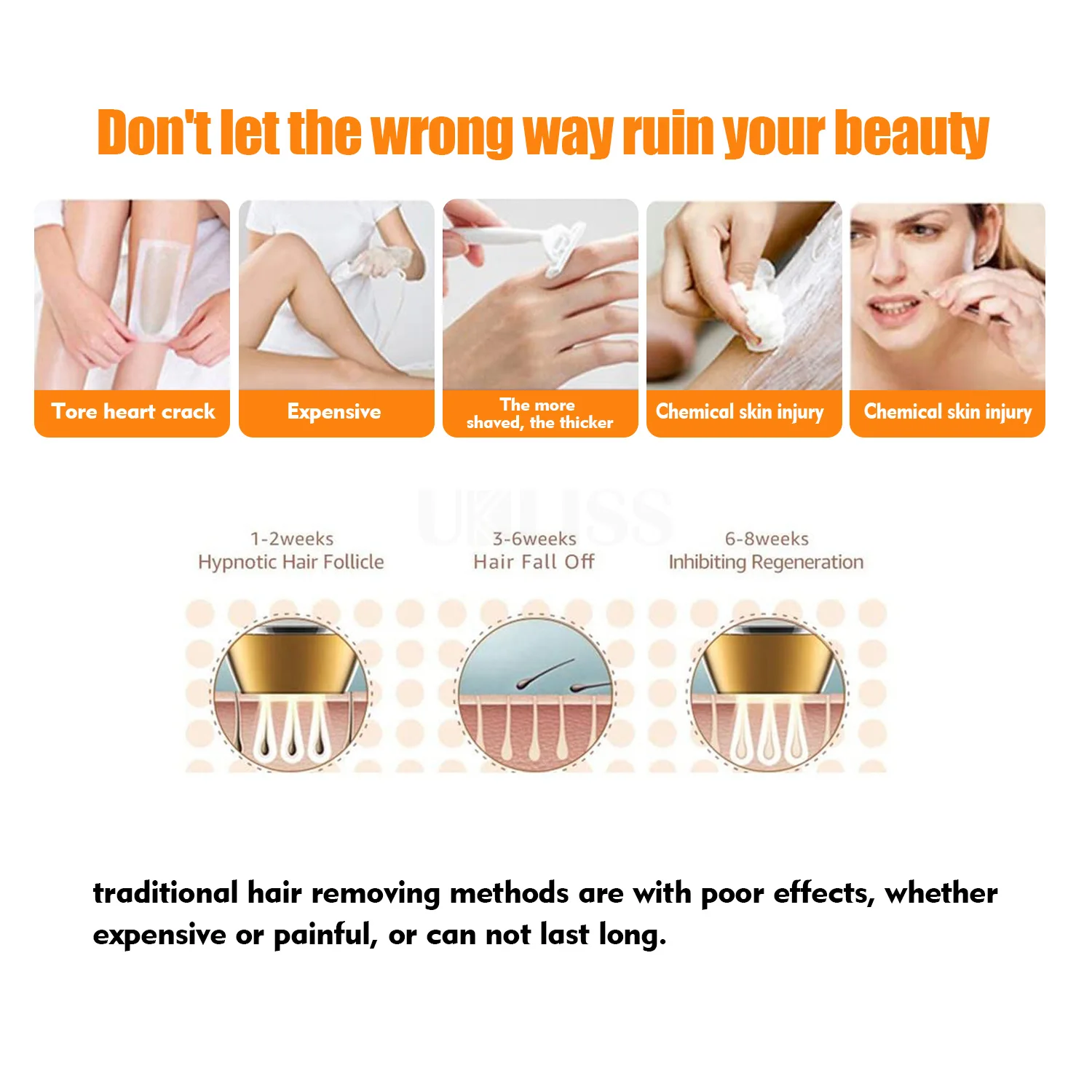 

Professional 500000 Flash IPL Laser Epilator Painless Full Body Facial Hair Removal Machine For Women Permanent Photoepilator LC