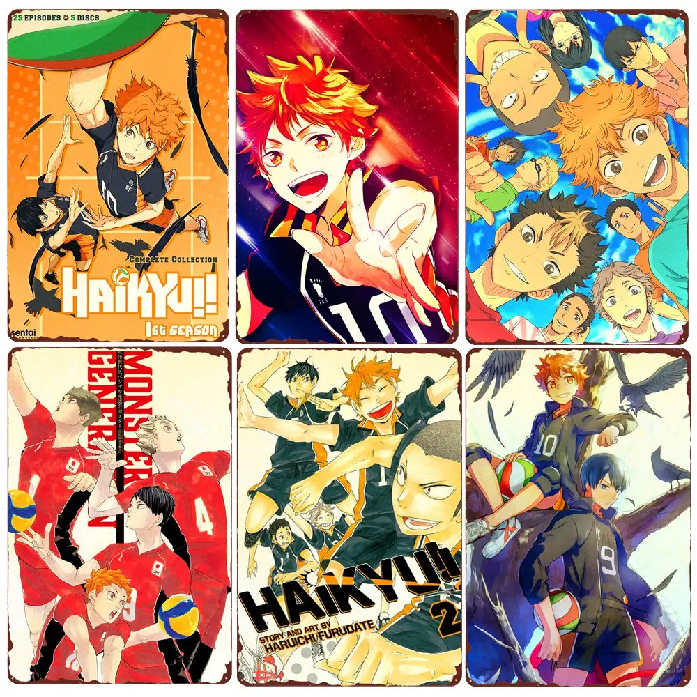 Haikyuu ретро постер винтажный Японский Аниме металлический оловянный знак
