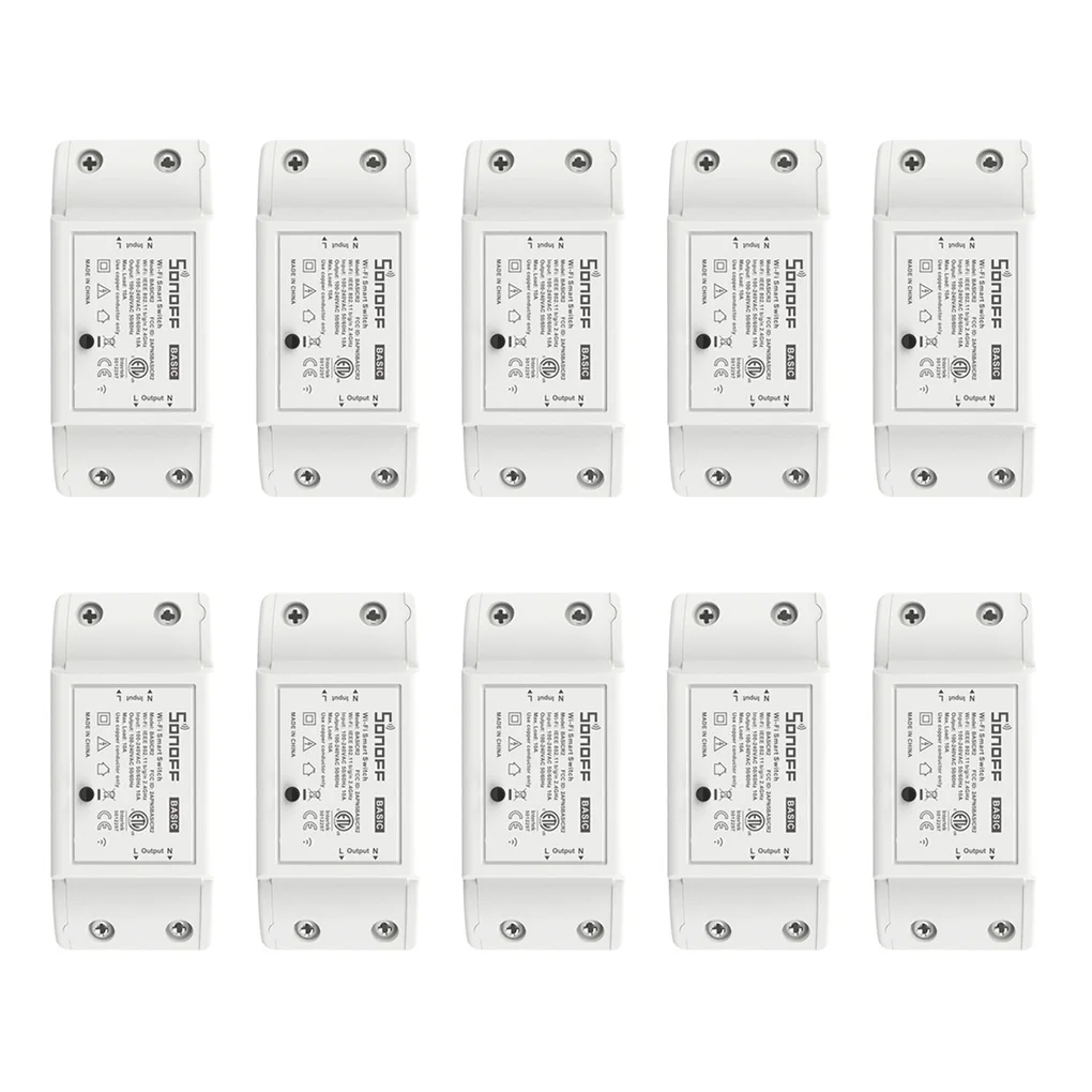 

10 шт., беспроводной Wi-Fi светильник ель света SONOFF Basic R2, 220 В