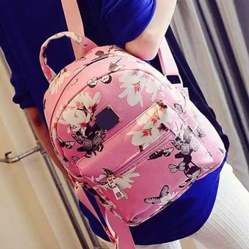 Прочный износостойкий рюкзак из искусственной кожи 3 цветов маленький школьная