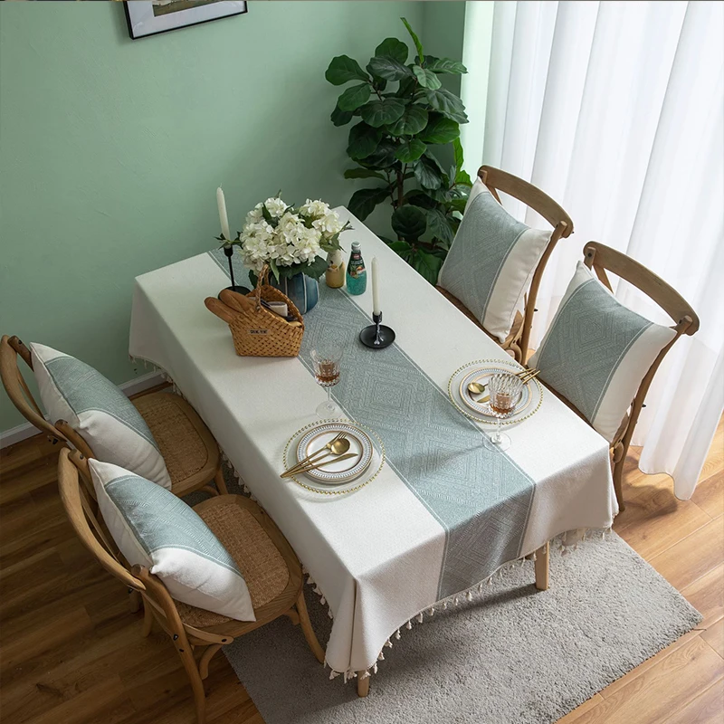 

Rectangle Diamond Jacquard Tablecloth New year's tablecloth christmas tablecloth Table dining Christmas home decoration