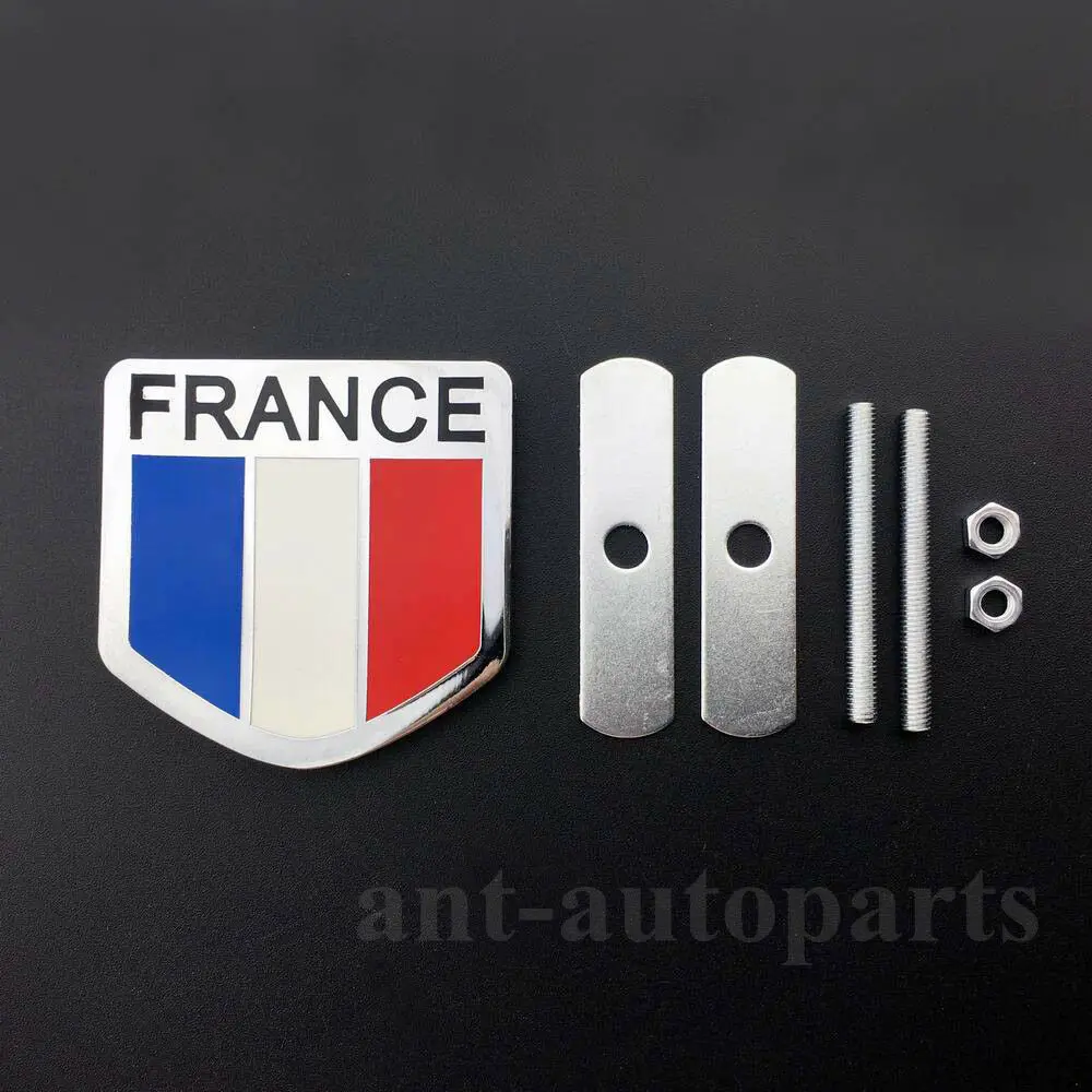 

Metal Chrome France French Flag Car Front Grille Emblem Badge Decal Stickers