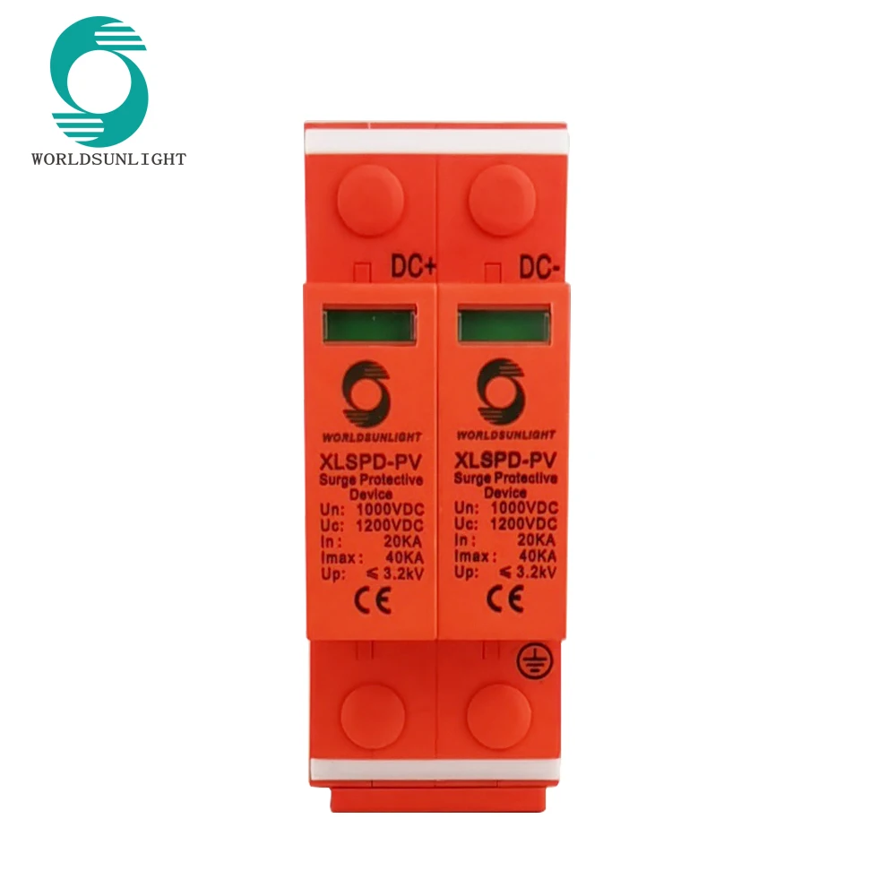 SPD 2P DC 500 В 20KA ~ 40KA домашний молниезащитный предохранитель от перенапряжения