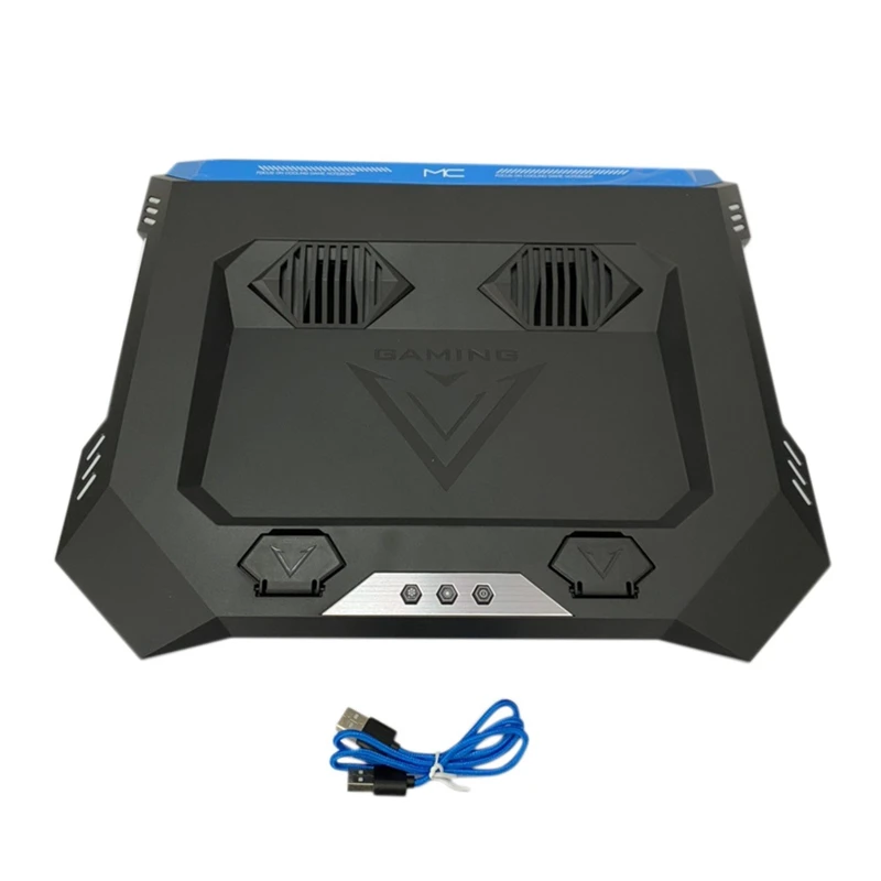 

MC RGB Gaming Laptop Cooling Pad 11-18 Inch Height Adjustable Cooler Stand with 2 Quiet Fans and Two USB Ports for PC