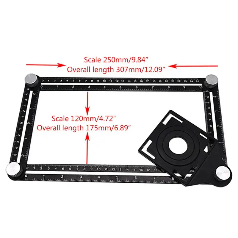

4-Fold Aluminium Alloy Angle Ruler Measuring Ruler Perforated Template Tool
