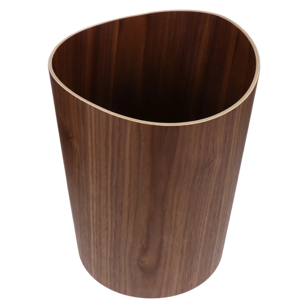 

1Pc Home Trash Can Decorative Lidless Waste Bucket Wooden Garbage Can Organizer