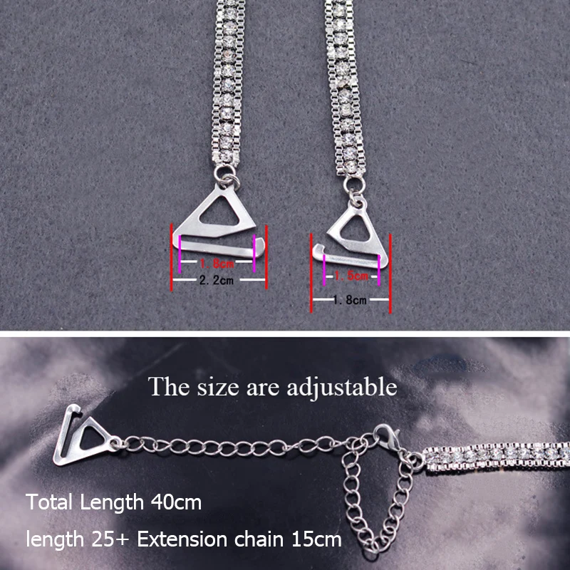 

Off-the-shoulder Beads Cool Halter Shoulder Straps Trendy Women Invisible Non-Slip Sexy Underwear Straps Metal Bra Straps