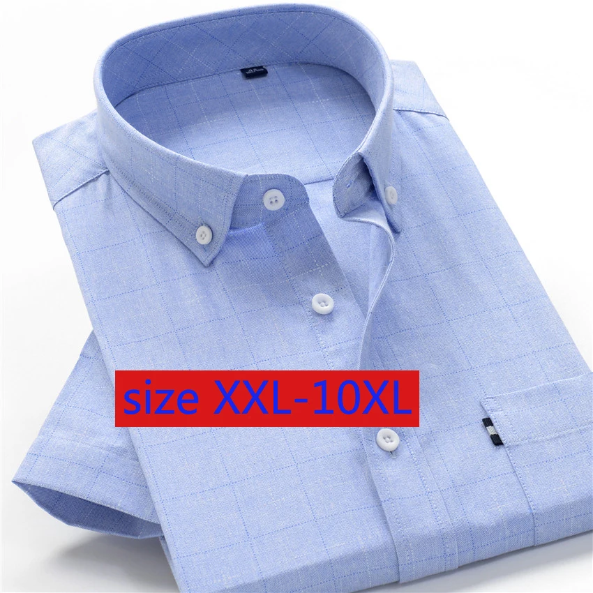 Рубашка мужская с длинным рукавом Свободная блуза в клетку из хлопка большие