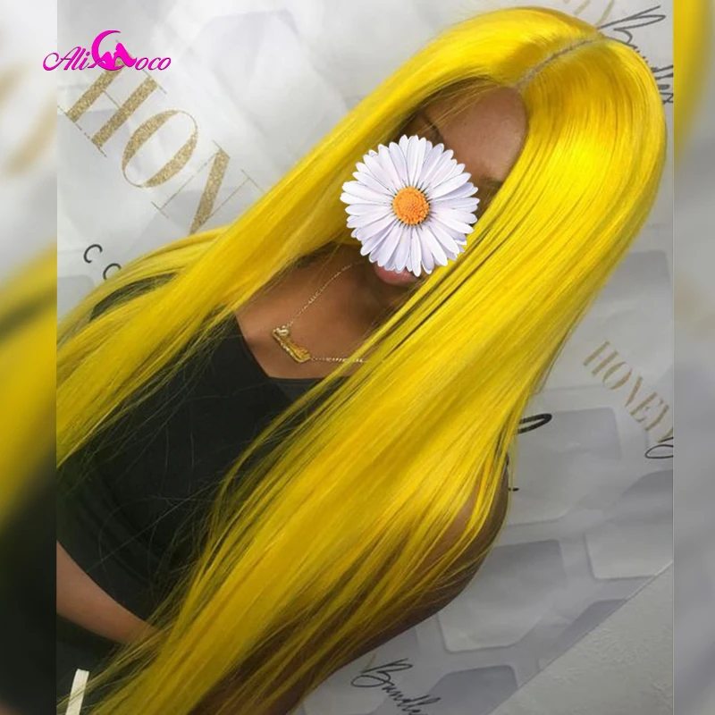 Ali Coco 13X4 бразильские Прямые кружевные передние парики 150% плотность красные