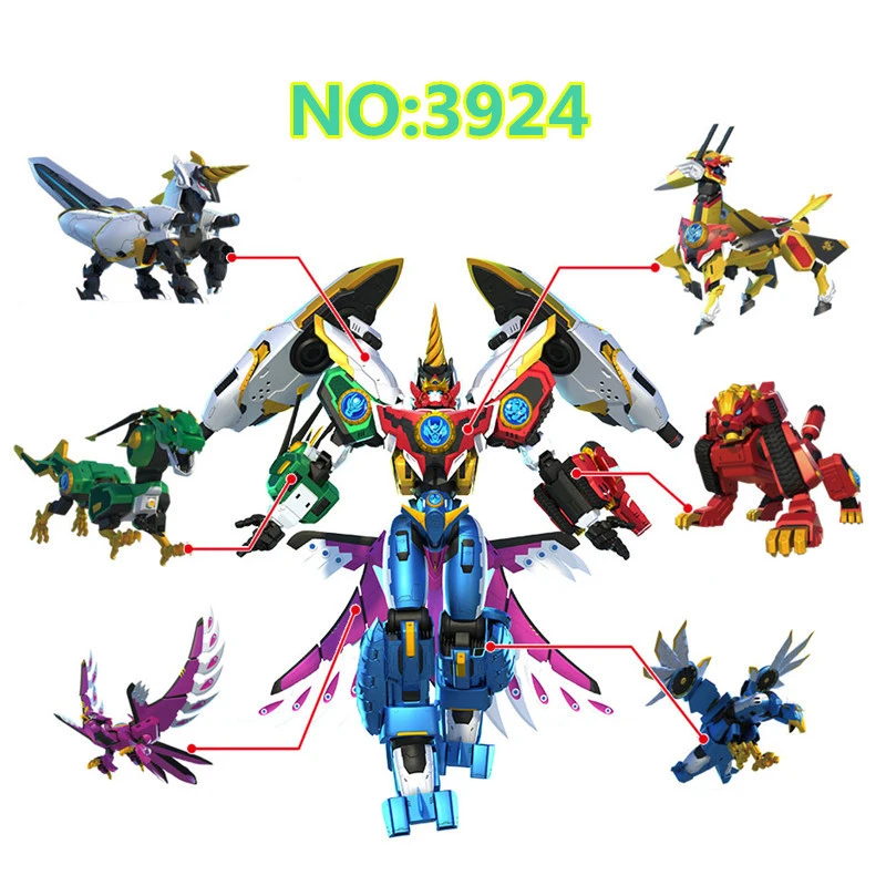 

Power Action Figure Children Gifts Doll Toys Transformation Deformation Robot 6 In 1 Combine Toy Christmas Gift