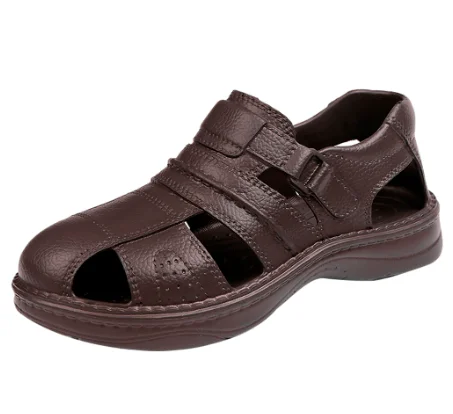 Мужские сандалии с открытым носком на толстой нескользящей подошве пляжные