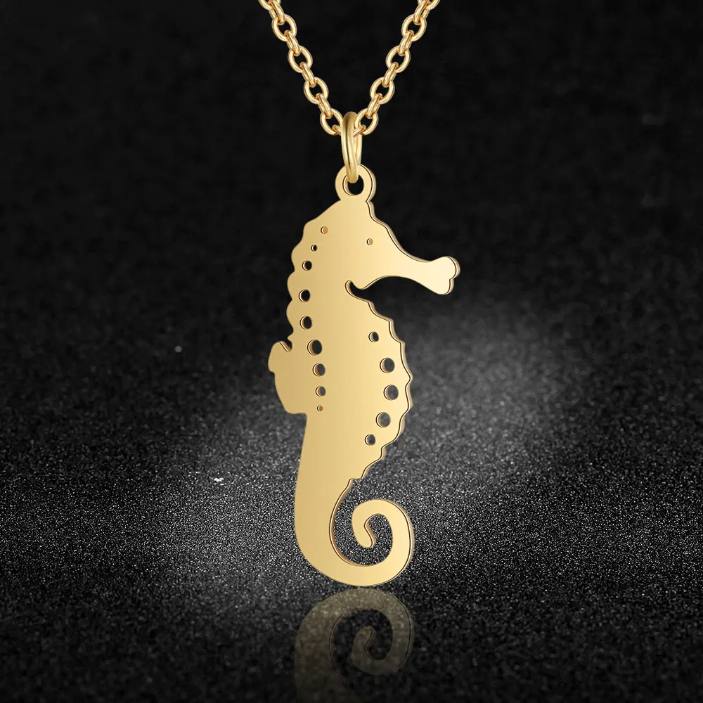 Женское Ожерелье из 100% нержавеющей стали ожерелье с морской лошадью специальный