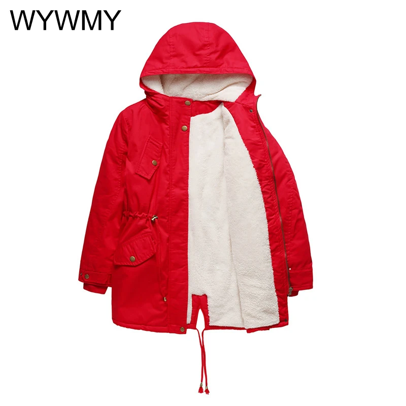 WYWMY Winter Women's Jackets And Coats Warm Parka Harajuku Elegant Fashion Casual Parkas Hooded Long Sleeve Plus Cotton Jacket