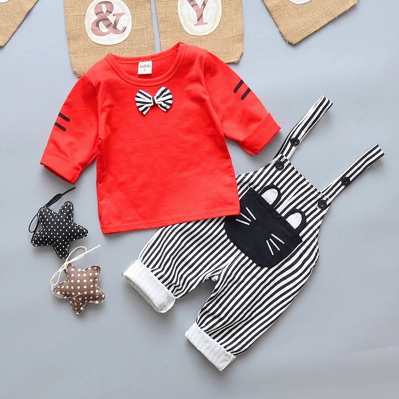 Коллекция 2018 года весенне-осенний костюм для маленьких мальчиков и девочек