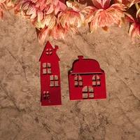 1pc christmas house castle metal cutting dies for diy scrapbooking photo album decoration paper card embossing template craft