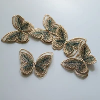 5pc diy fashion organza 2layer 3d butterfly patches for clothing animal embroidery patches for backpack parches applique