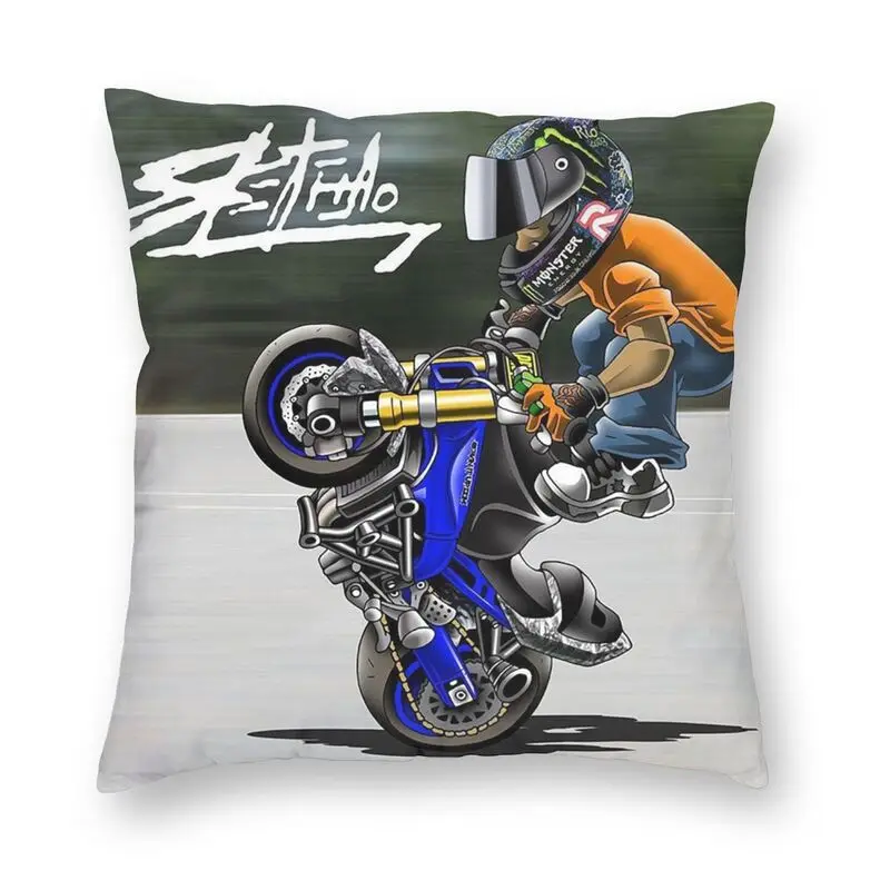 

Speed Stunt Sport Extreme Motorcycle Cushion Covers Sofa Living Room Mobile Bike Cartoon Square Throw Pillow Cover 40x40cm