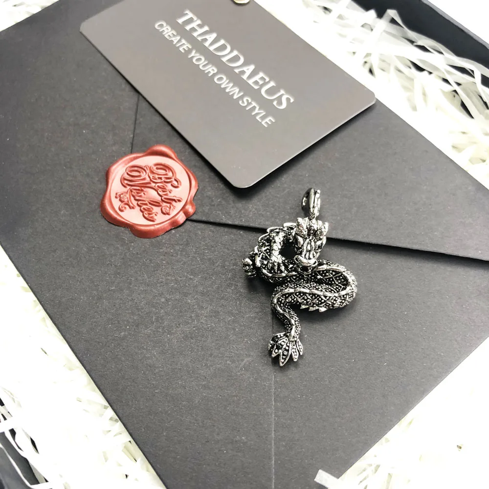Подвеска с мифическим драконом, новинка, модное ювелирное изделие Thomas Bijoux, аксессуары 925 пробы, серебро, панк, подарок для Ts, женщин, мужчин