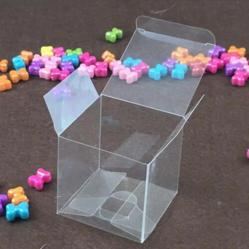 

10pcs Gift Candy Box Square PVC Gift Boxes Chocolate Event Boxes Bags Decoration Party Favor Packaging Cookie Bags Bag Wedd L6X4