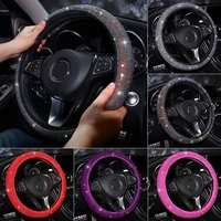 lady crystal car steering wheel cover women red hot pink purple rhinestone 38cm 15 for toyota corolla rav auris camry avensis