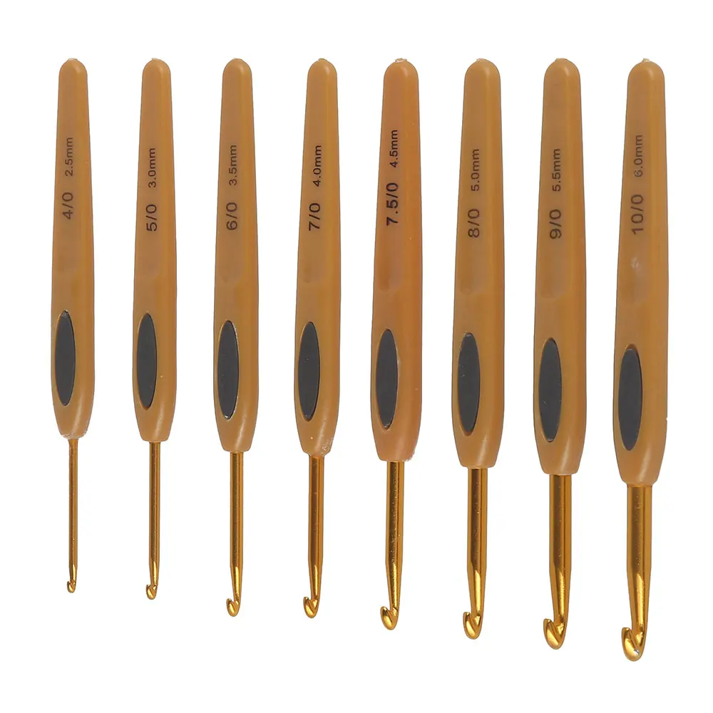 8 шт Soft Touch вязальные крючки 2 5-6 мм эргономичный Алюминий Вязание иглы мульти